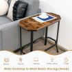 Slim Night Table with Wooden Tabletop for Living Room