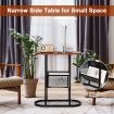 2-Tier Industrial Side Table with Mesh Shelf & Steel Frame