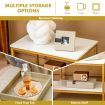 2PCS Space-saving Sofa Side Table Set with Faux Marble & Linen-like Top for Living Room