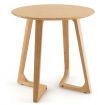 60cm Rubber Wood Round End Table with Adjustable Foot Pads