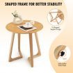 60cm Rubber Wood Round End Table with Adjustable Foot Pads