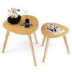 2-Piece Wood Triangle Nesting End Table Set for Living Room