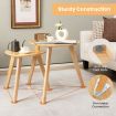 2-Piece Wood Triangle Nesting End Table Set for Living Room