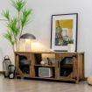 TV Stand with 2 Metal Mesh Doors for Living Room