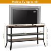 Wooden TV Stand with Storage Shelves for Living Room/Bedroom