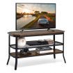 Wooden TV Stand with Storage Shelves for Living Room/Bedroom