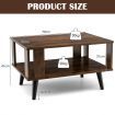 2-Tier Wooden Center Table with Open Storage Shelf for Living Room