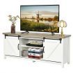 Wooden TV Stand for 65 inches Television with 2 Cabinets