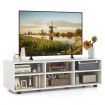 45.5 Inches TV Stand with 3 Storage Cabinet & 5 Height Adjustable Shelves