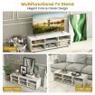 45.5 Inches TV Stand with 3 Storage Cabinet & 5 Height Adjustable Shelves