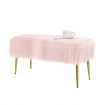 Faux Fur Ottoman Bench with Golden Legs