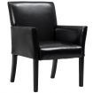 Leather Ergonomic Mid-Back Reception Guest Chair with Padded Seat