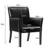 Leather Ergonomic Mid-Back Reception Guest Chair with Padded Seat