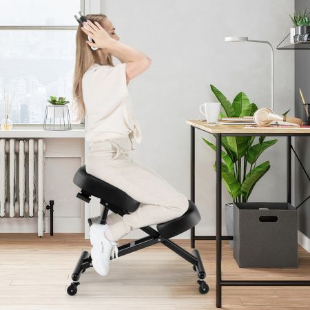 Ergonomic Kneeling Chair with Adjustable Height & Gliding Wheels