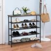 5-Tier Shoe Rack with Wooden Top and Adjustable Feet for Living Room