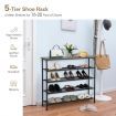 5-Tier Shoe Rack with Wooden Top and Adjustable Feet for Living Room