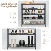 5-Tier Shoe Rack with Wooden Top and Adjustable Feet for Living Room