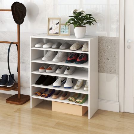 6-Tier Home Storage Shelf for Shoes with Anti-toppling Device for Entryway