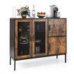 Multifunctional Storage Cabinet with Stable Metal Legs for Living Room