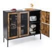 Multifunctional Storage Cabinet with Stable Metal Legs for Living Room