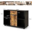 Industrial Kitchen Buffet Sideboard with 4 Open Cubbies for Living Room, Dining Room