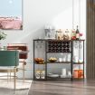 Freestanding Wine Cabinet with Glass Holder for Kitchen, Dining Room