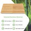 Folding Bamboo Bath Mat with Non-Slip Feet for Shower Sauna and Spa-Natural