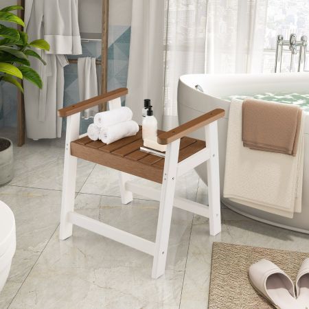 Waterproof Shower Bench with Arms for Indoor & Outdoor Use