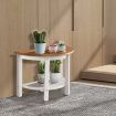 2-Tier Shower Bench with Semicircular Seat & Storage Shelf