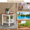 2-Tier Shower Bench with Semicircular Seat & Storage Shelf