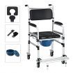 Multifunctional Rolling Commode Chair with Folding Pedals for the Elderly