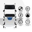 Multifunctional Rolling Commode Chair with Folding Pedals for the Elderly