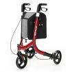 Aluminium Foldable 3-Wheel Rollator Walker with Adjustable Handle, Brakes