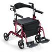 2-In-1 Folding Rollator Walker & Transport Chair with Backrest