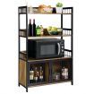 3-Tier Storage Shelf with 2-Door Cabinet