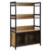 3-Tier Storage Shelf with 2-Door Cabinet