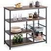 4-Tier Kitchen Baker's Rack with Storage Cabinet for Kitchen