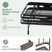 2-Tier Metal Dish Drainer with Utensil Holder and Removable Drip Tray for Kitchen