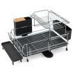 2 Tier Rust-proof Dish Racks with 360 degree Swivel Self-Draining Spout for Kitchen