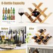 Modern Chic Decor 8-Bottle Solid Bamboo Wine Rack Display Holder with Compact Size