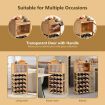 20-Bottle Bamboo Wine Rack Cabinet with Glass Hanger for Bar & Kitchen