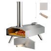 Foldable Stainless Steel Pizza Maker with Removable Wooden Handle