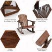 Kids Adirondack Rocking Chair with Slatted seat for Balcony/Backyard