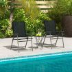 2 Pieces Patio Folding Chairs with Rustproof Metal Frame for Garden/Camping