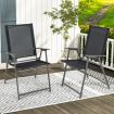 2 Pieces Patio Folding Chairs with Rustproof Metal Frame for Garden/Camping