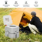 Portable Toilet with 20L Waste Tank & Flush Pump for Outdoor