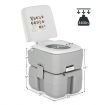 Portable Toilet with 20L Waste Tank & Flush Pump for Outdoor