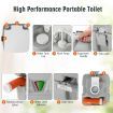 Portable Toilet with 20L Waste Tank & Flush Pump for Outdoor