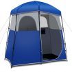 Double-Room Camping Shower Toilet Tent with Floor for Outdoor