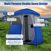 Double-Room Camping Shower Toilet Tent with Floor for Outdoor